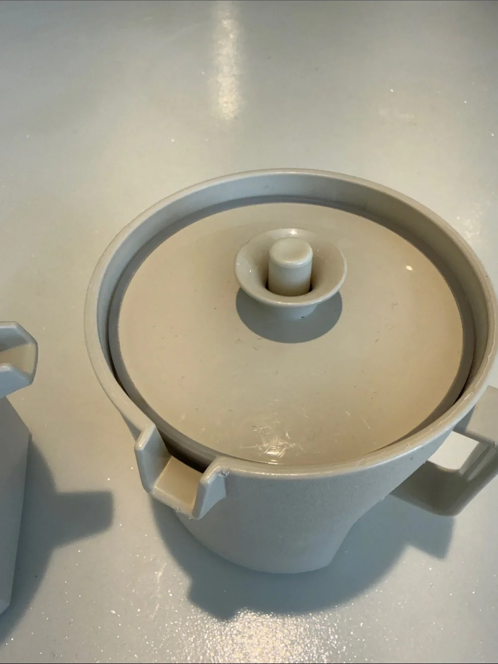 Vintage Tupperware Cream Ivory Sugar and Creamer Set with Lids